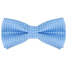 Dot Bow Ties Classic Adjustable Neck Bowtie for Child Boys Light Blue Dots