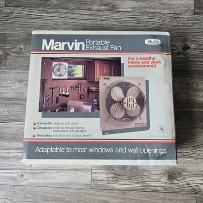 Vtg Marvin 10  Portable Exhaust Fan Model 1000 Powerful New In Box Made In USA
