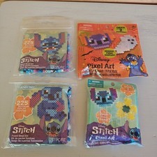 Perler Disney Stitch Fused Bead Kit Lot of 4 Kids Craft Age 6 225 Beads