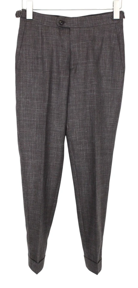SUITSUPPLY La Spalla Men's UK30R Suit Classic Wool Silk Linen Brown 2 Piece - Image 3 of 4