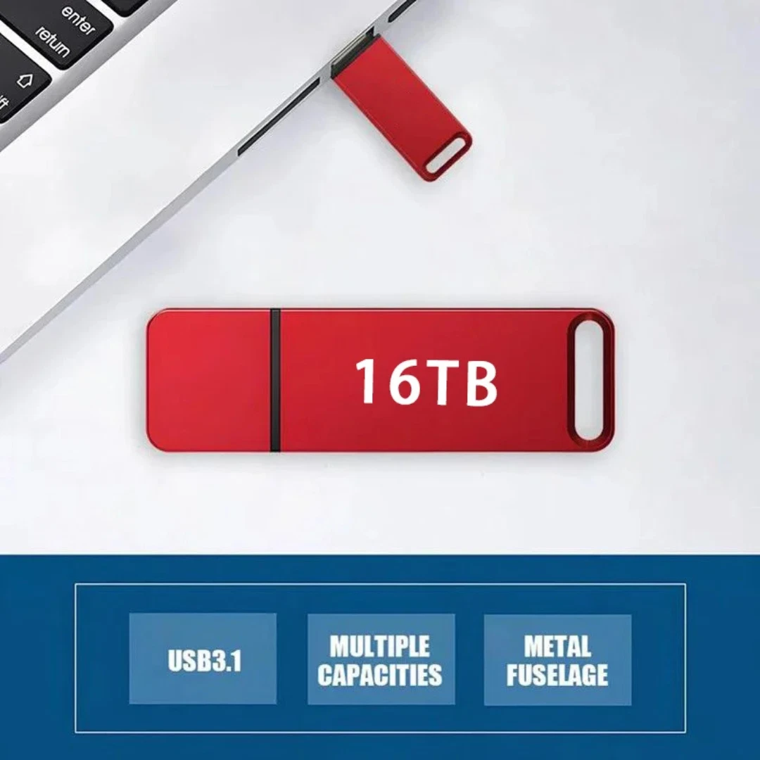 16TB USB 3.2 Metal Flash Drive High Speed Memory Stick Portable USB Storage Pen