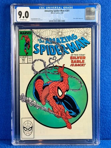MARVEL COMICS AMAZING SPIDER MAN 301 CGC 9.2 OFF WHITE PAGES 6/88