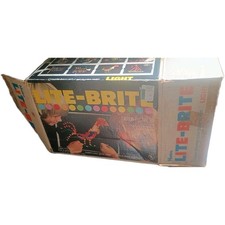 Vtg 1973 Hasbro Lite Brite w/ Original Box, Unit, 5 Peg Board, Light Parts Only