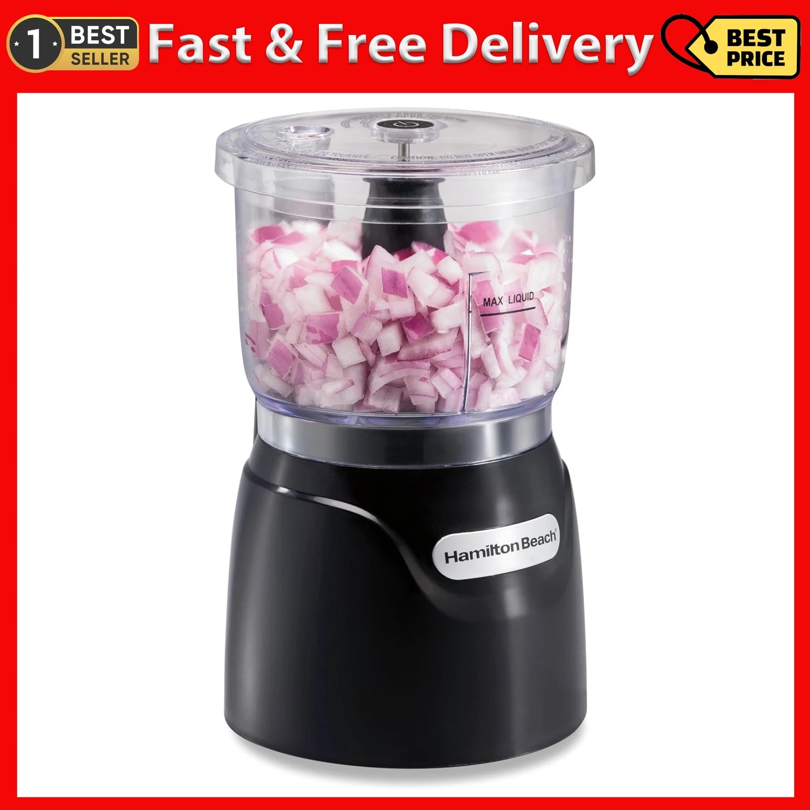 Hamilton Beach Electric Vegetable Chopper & Mini Food Processor 3-Cup 350 Watts