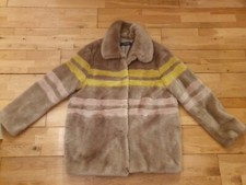 Trussardi Jeans Faux Fur Coat Large Uk 16 18 New It 46 46" Chest New