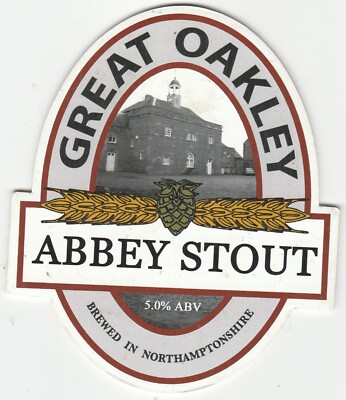 UNBENUTZTER PUMPENCLIP VORNE - TOLLE OAKLEY BRAUEREI - ABBEY STOUT
