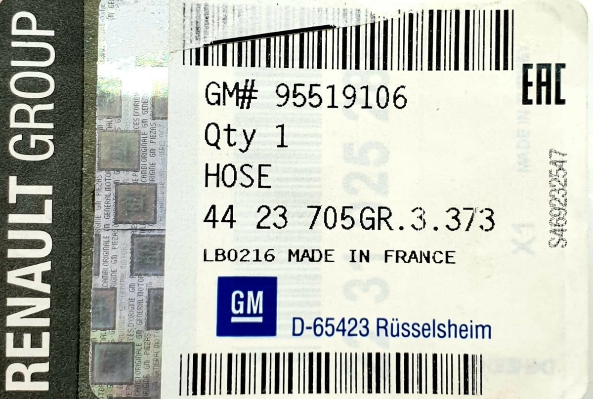 Original GM Opel 95519106 Unterdruckschlauch Turbo RENAULT 