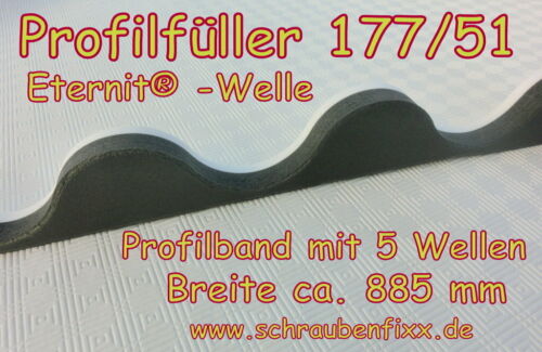 177/51 Wypełniacz profili Wypełniacz grubości Sinusoida Dach Profil falisty (885mm) Eternit Wał 5  - Zdjęcie 1 z 5