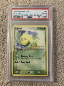  Pokemon 2005 EX Unseen Forces Bayleef Prerelease Holo Stamped Promo PSA 9 Mint