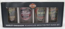 Harley-Davidson Glass Roadhouse Brew Pub Pint set of 4 Heavy HDL-18742 New