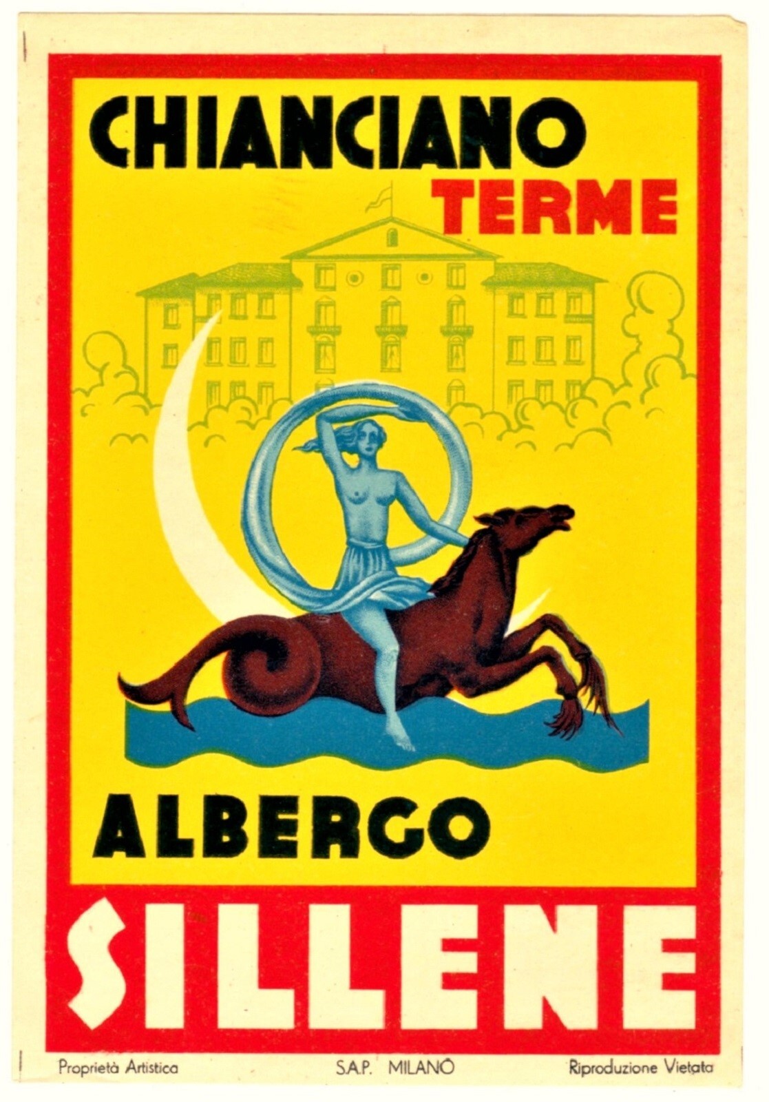 Luggage Tag Italy Chianciano Terme Albergo Sillene Hotel SB-image