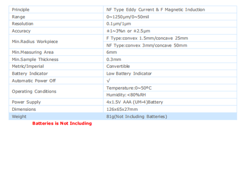 Medidor de espesor de revestimiento de pintura para automóvil LANDTEK CM8828 1250um ✦KD - Imagen 2 de 4