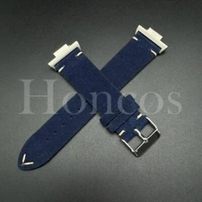 Suede Leather Vintage Watch Band Strap Fits Tissot PRX Adapter Quick Release DBL