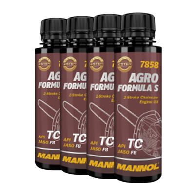 MANNOL 7858 Agro Formula S 2-Takt-Mischöl API TC, JASO FB, ISO L-EGB, 4x120 ml