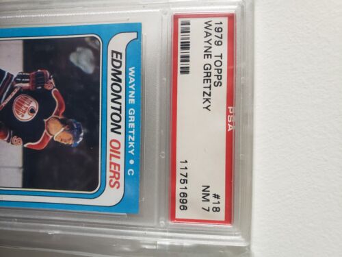 1979 Topps #18 Wayne Gretzky Oilers Hockey Rookie RC PSA 7 - NM