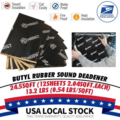 12Sheet 20''x15'' Automotive Butyl Sound Deadener Material with Adhesive Backing