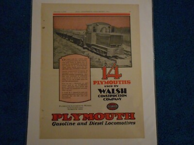 1930 Plymouth Locomotives Works Print Werbung: D.T. & I.R.R Delta, Ohio