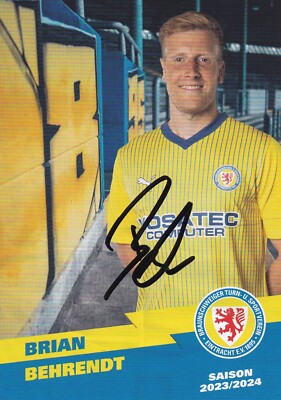 Autogrammkarte Brian Behrendt - Eintracht Braunschweig - 2023/2024 - Fußball