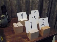 Modern Wooden Wedding Table Numbers Stands, 2.5X2.5x2.5"- unfinished- you choose