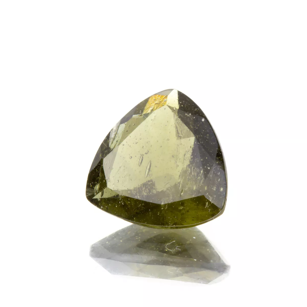 1.68ct MOLDAVITE tektite faceted loose gem TRIANGLE 8.8MM CM877