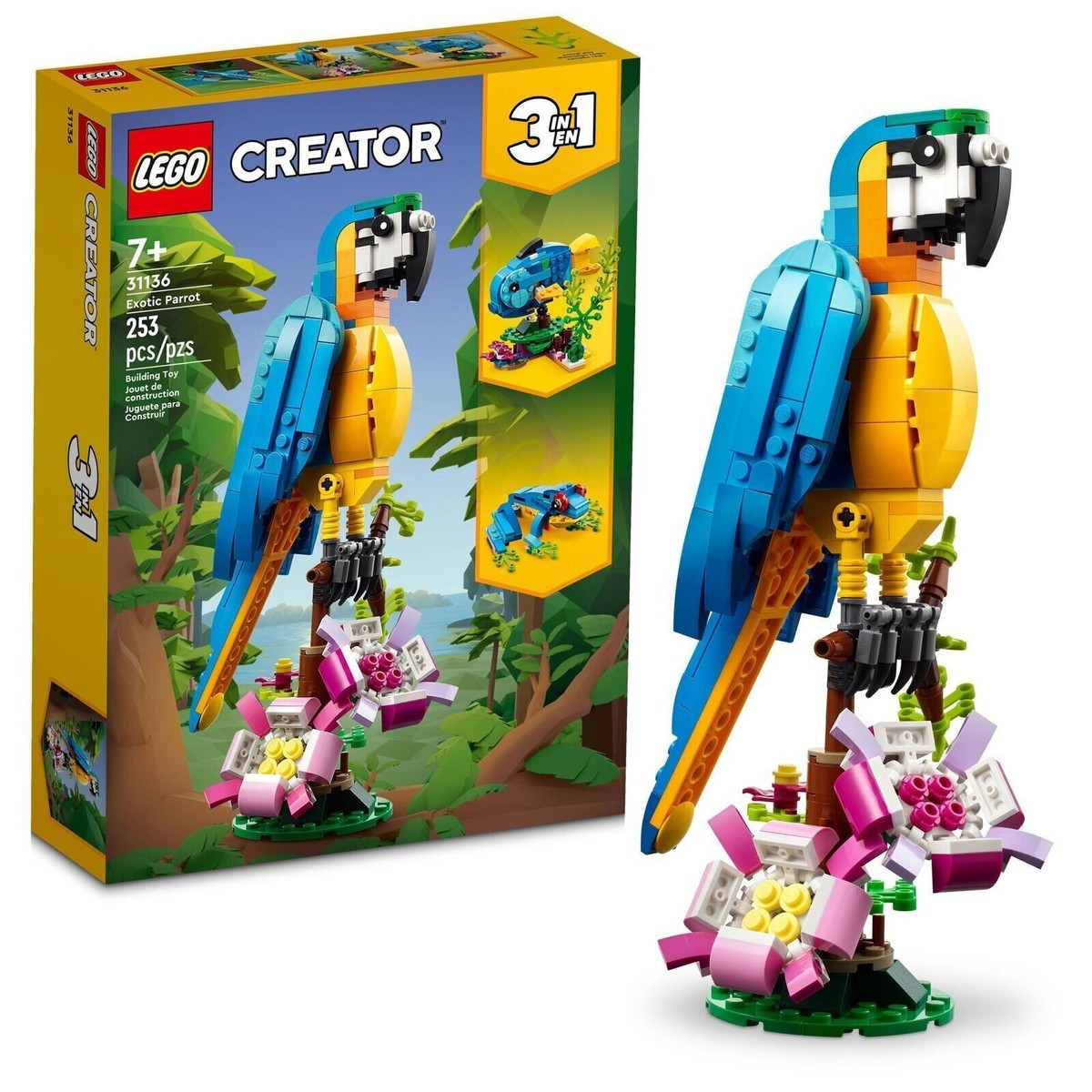 LEGO Creator 3 in 1 Exotic Parrot to Frog to Fish 31136 Animal