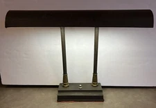 Art Deco Double Column Bankers Desk Lamp Industrial Tilt Top Regency Style Large