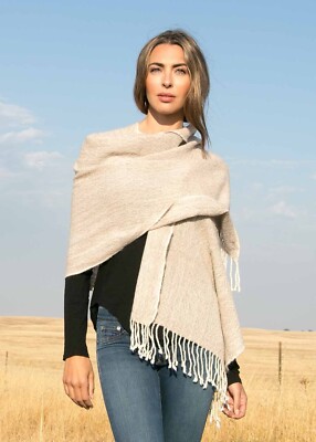 Cloud Layer Shawl in Nutmeg Brown (100% Baby Alpaca)