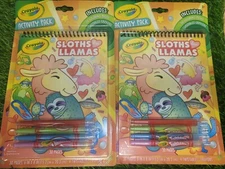 2 ~ Crayola Sloths Love Llamas Kids Activity Pack Coloring Books