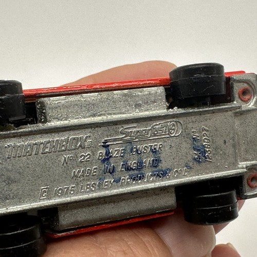 Matchbox Lesney Superfast No. 22 Blaze Buster Red 1975 Made In England - Picture 9 of 10