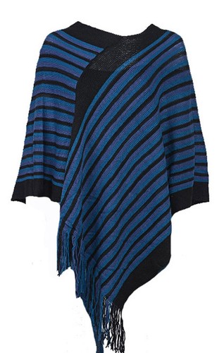 Pulóver poncho ropa exterior chal con flecos/con capucha/con mangas - Imagen 16 de 24