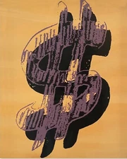 ANDY WARHOL Pop Art Poster or Rolled Canvas Print "Dollar Sign" Yellow