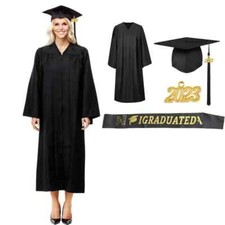 Graduation Gown Cap With Tassel Unisex Academic Cap Gown Graduation Ceremony