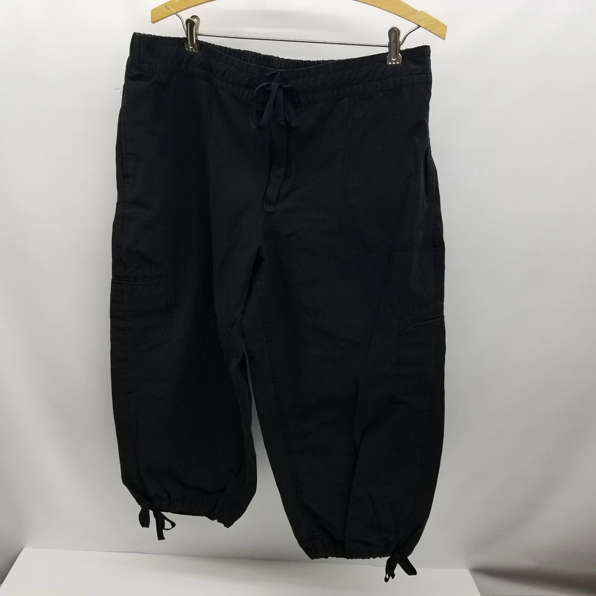 Danskin Now Hiking Capri Pants Womens XXL 2XL Black Drawstring