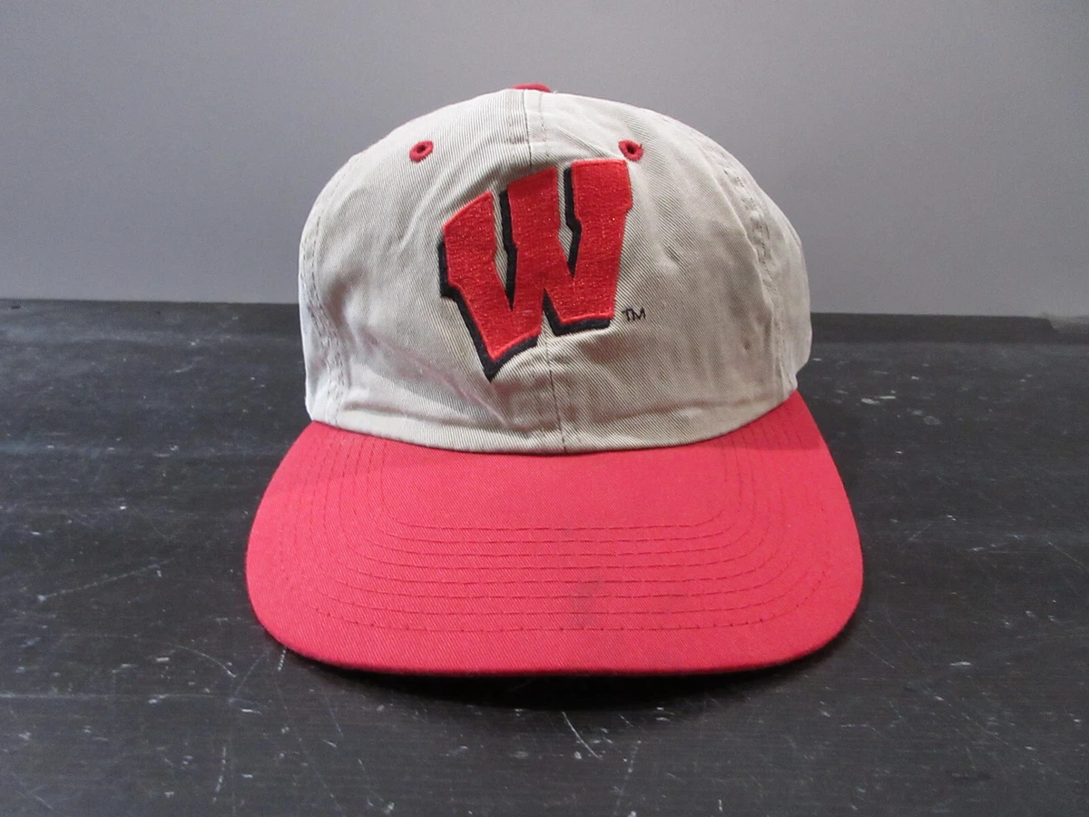 VINTAGE Wisconsin Badgers Hat Cap Snap Back Brown Red College