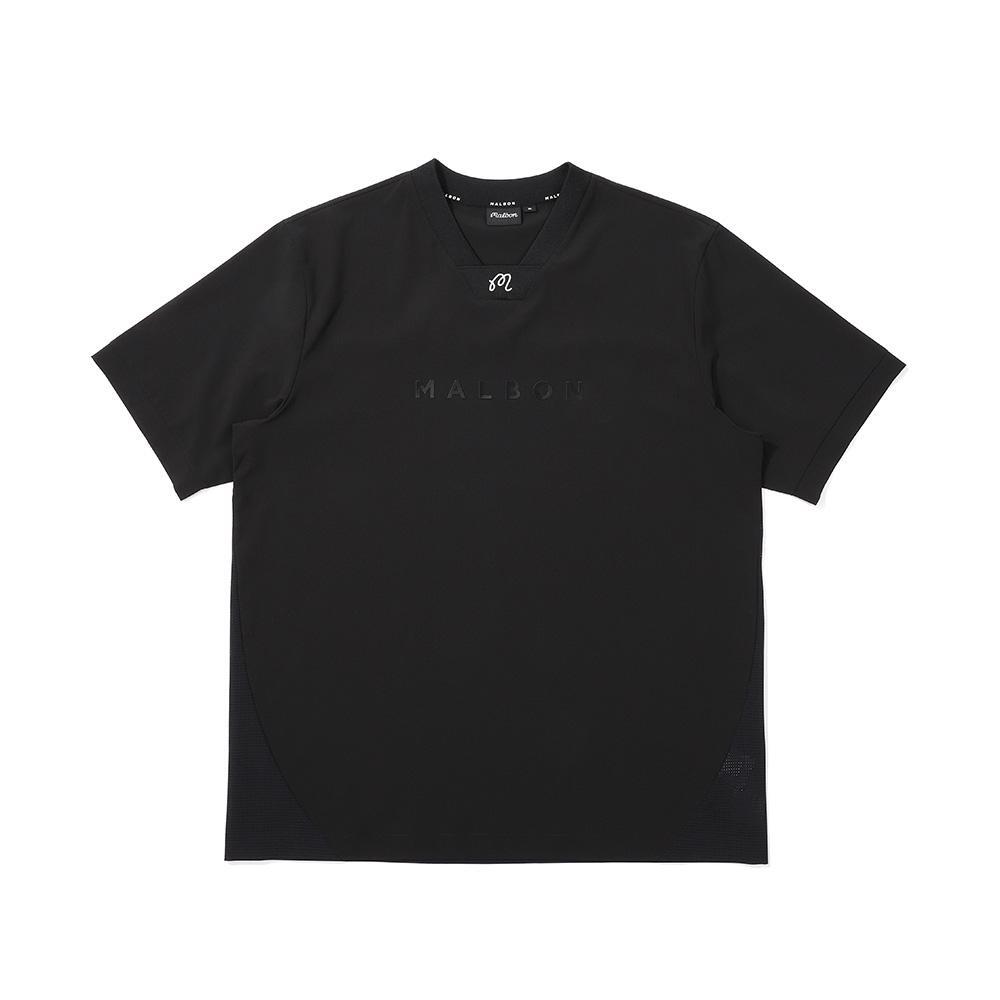Tシャツ・カットソー Malbon Golf Hybrid Woven Short Sleeve Piste BLACK MAN M4221P Genuine Malbon Golf Hybrid Woven Short Sleeve Piste BLACK