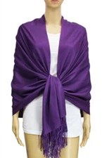 New Elegant Soft Long  PASHMINA SCARF/WRAP/SHAWL-- DK. Purple
