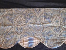Cottage WAVERLY Swept Away Chambray Scalloped Window Valance Curtain 60” X 16”  
