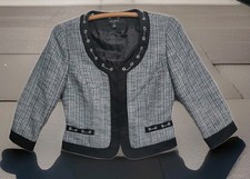 Nine West Womans Tweed Jacket With Chain Accents Sz 4 RN 54050