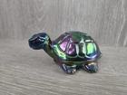 FENTON ART GLASS 2002 AMETHYST CARNIVAL UNDECORATED TURTLE FIGURINE