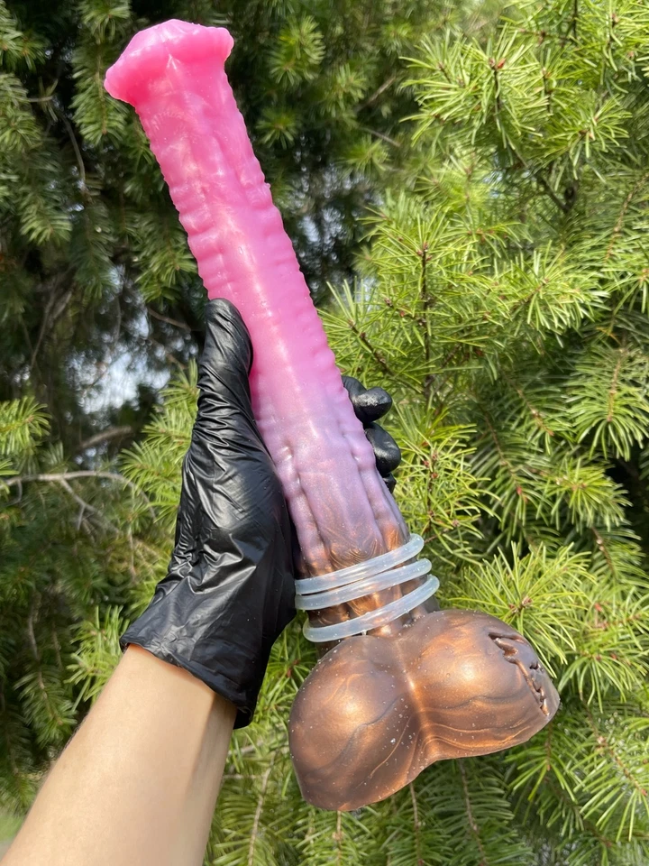 Consolador enorme de silicona Big Dong, tipo dragón malo, juguete sexual largo polla gruesa con cumtube Foto 4 de 4