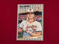 1989 FLEER BASEBALL BILL RIPKEN #616 ROOKIE FF FACE ERROR CARD BALTIMORE ORIOLES. rookie card picture