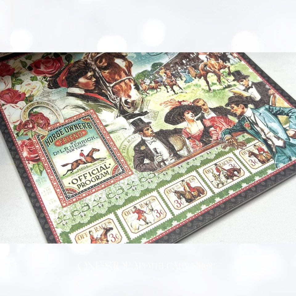 Gráfico 45 OFF TO THE RACES Caballos 8x8 Cartulina Paquete de Papel 24 Hojas Foto 3 de 4