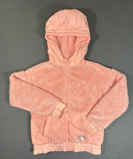 Nike Girl's Sherpa Full Zip Hooded Jacket Coat Light Pink Size M