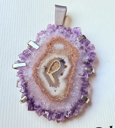 Amethyst Stalactite Sterling Silver Pendant by Michael Designs.
