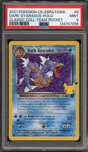 Pokemon Dark Gyarados Celebrations Classic Coll. Team Rocket Holo Rare #8 PSA 9