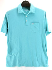 Vineyard Vines Edgartown Polo Shirt Mens Medium Turquoise Blue Striped