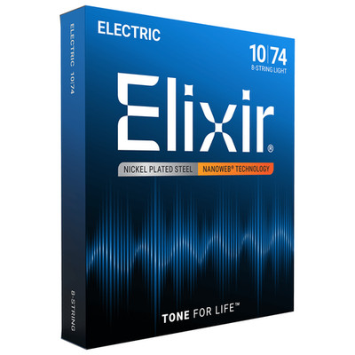 Elixir NANOWEB Nickel Electric   8-String 12062 Light (.010-.074)