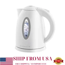 7-Cup BPA-Free White Electric Kettle w/ Auto Shut-Off & Boil-Dry Protection