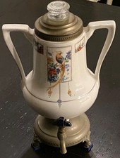 VTG Royal Rochester  Golden Pheasant Porcelain Coffee Percolator Brass No Cord