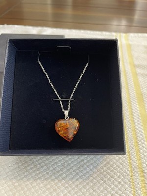 Stauer Amber Heart Necklace